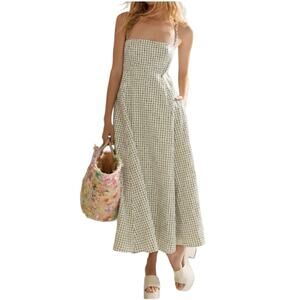 NWT Anthropologie En Saison A-line Maxi Gingham Dress sz L Cottagecore Picnic
